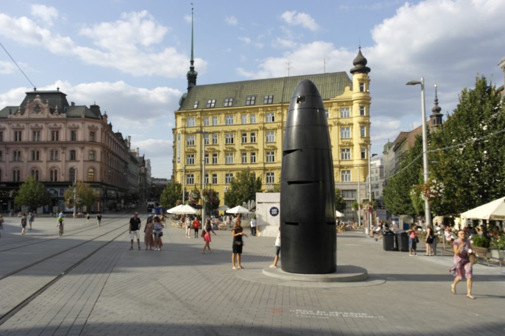 A sculpture of bullets used during the war